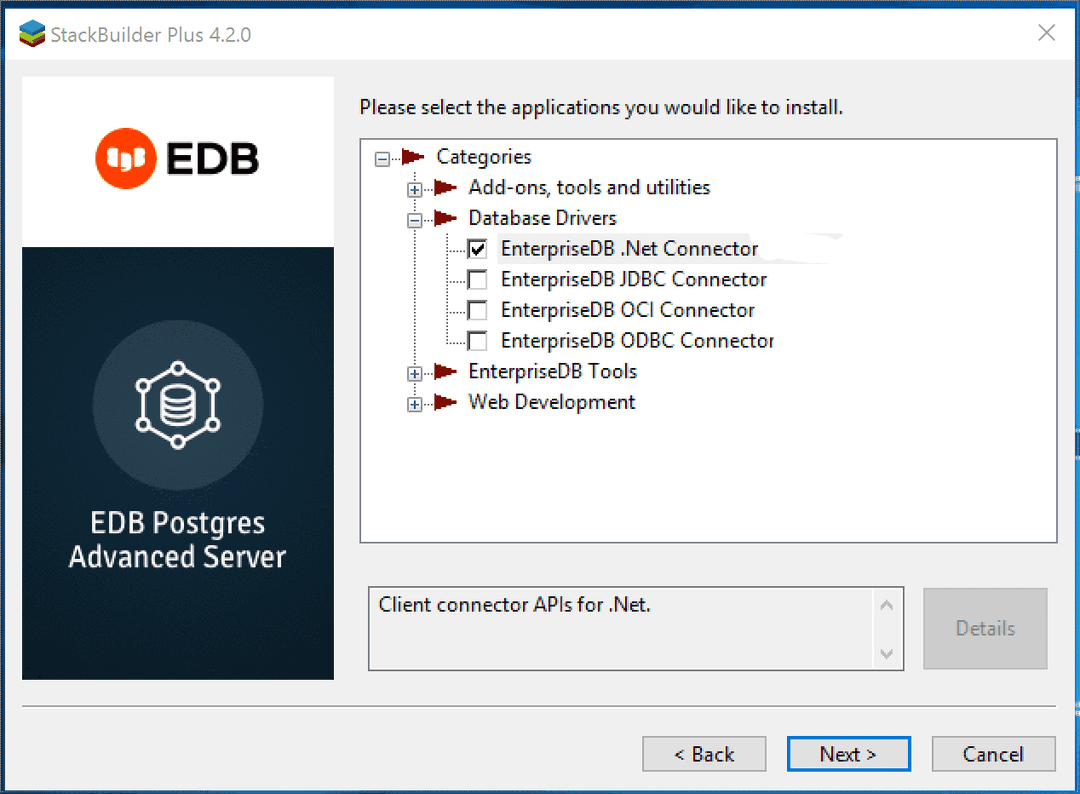 Selecting the Connectors installer